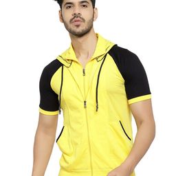 Black Collection Men Hooded Pockets T-shirt-image-87