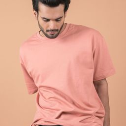 INDIAN THREADS Men Solid Round Neck Pure Cotton Oversized T-shirt-image-33