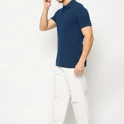 98 Degree North Men Pure Cotton Polo Collar T-shirt-image-80