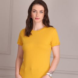 TITTLI Round Neck Pure Cotton Casual T-shirt-image-73