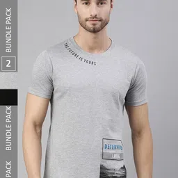 Joven Pack Of 2 Printed Short Sleeves Pure Cotton T-shirt-image-19