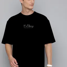 Huetrap Typography Printed Oversized Cotton T-shirt-image-46