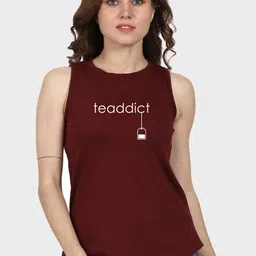 T-SHIRT TRUCK Typography Printed Sleeveless Cotton T-shirt-image-87