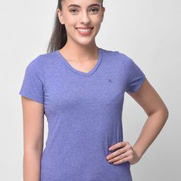 Woodland Women Purple V-Neck T-shirt-image-49