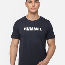 hummel Men Navy Blue Printed T-shirt-image-66