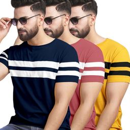 AUSK Men 3 Striped Henley Neck Pockets T-shirt-picture-20