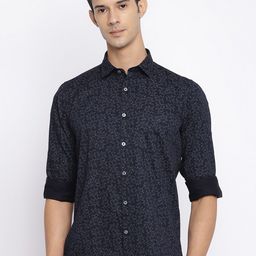 Cantabil Men Black Printed Cotton Casual Shirt-image-22