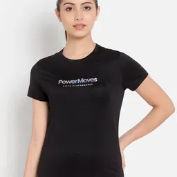 Anta Women Black Typography Printed T-shirt-image-79