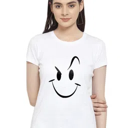 Friskers Women White Printed Extended Sleeves Raw Edge T-shirt-image-90