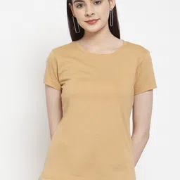 Friskers Women Beige & semolina Raw Edge T-shirt-image-11
