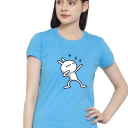 Friskers Women Turquoise Blue & sand dollar Printed T-shirt-image-18