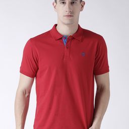 Club York Men Red Polo Collar Cotton T-shirt-image-56