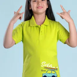 NUSYL Girls Printed Polo Collar T-shirt-picture-49