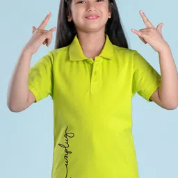 NUSYL Girls Printed Polo Collar T-shirt-image-59
