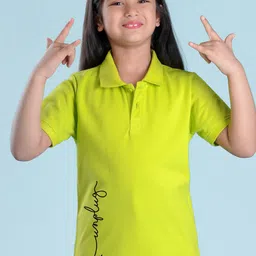 NUSYL Girls Printed Polo Collar T-shirt-image-48
