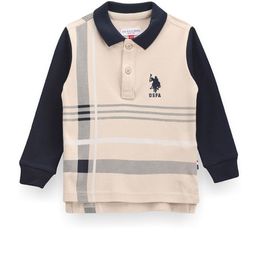 U.S. Polo Assn. Kids Boys Striped Long Sleeves Plaid Polo Collar Pure Cotton T-shirt-image-67