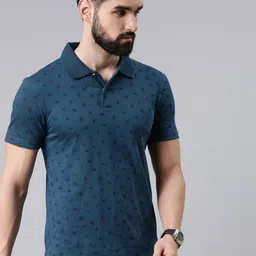 Kryptic Conversational Printed Polo Collar Pure Cotton T-shirt-image-9