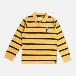 Pepe Jeans Boys Gold-Toned Striped Polo Collar T-shirt-image-98