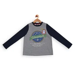 One Friday Boys Typography Print Round Neck Cotton T-shirt-83