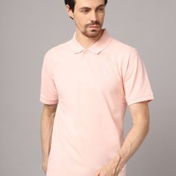 Cantabil Men Pink Polo Collar T-shirt-image-83