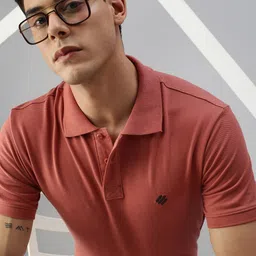 ONN Men Mauve Solid Cotton Polo Collar T-shirt-picture-10