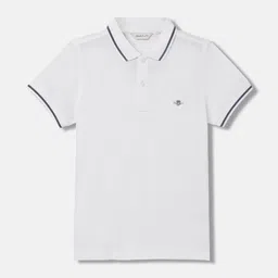 GANT Solid Polo Neck Regular Fit T-Shirt-picture-36