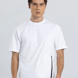 Snitch White Round Neck Pocket Relaxed Fit Cotton Casual T-shirt-picture-37