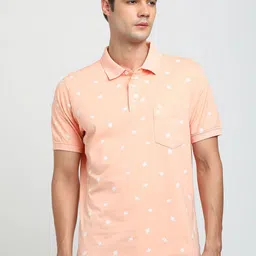 Turtle Men Abstract Printed Polo Collar Pocket Slim Fit T-shirt-image-17
