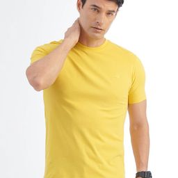 JADE BLUE Men Solid Round Neck Pure Cotton T-shirt-image-38