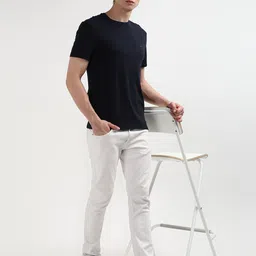 Tommy Hilfiger Men Solid Pure Cotton Round Neck Slim Fit T-shirt-image-21