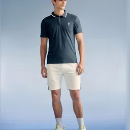 U.S. Polo Assn. Men Solid Polo Collar Slim Fit T-Shirt-picture-36