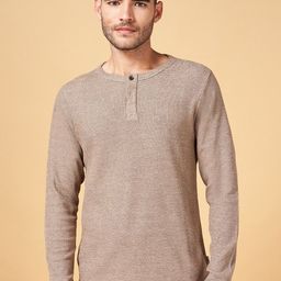7 Alt by Pantaloons Henley Neck Slim Fit T-shirt-image-24