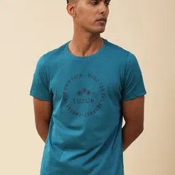 Turtle Men Typography Slim Fit T-shirt-image-29