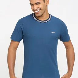 Basics Round Neck Cotton Slim Fit T-shirt-image-73