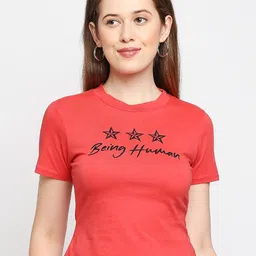 Being Human Typography Printed Cotton T-shirt-image-67