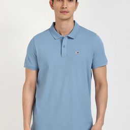 Tommy Hilfiger Men Solid Polo Collar Cotton T-shirt-image-36