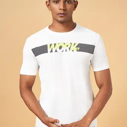 Ajile by Pantaloons Men Typography Printed Slim Fit T-shirt-image-24