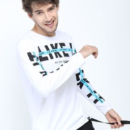 LOCOMOTIVE Men White Printed Slim Fit T-shirt-image-102