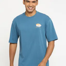Basics Round Neck Cotton Relaxed Fit T-shirt-image-67
