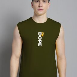 FBAR Typography Printed Sleeveless Slim Fit Pure Cotton T-shirt-image-88