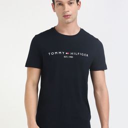 Tommy Hilfiger Men Typography Printed Round Neck Cotton T-shirt-image-42