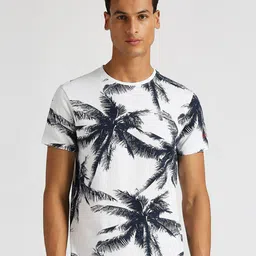 Pepe Jeans Moss Tropical Printed Pure Cotton Slim Fit T-shirt-image-68