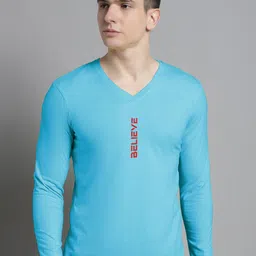 FBAR Typography Printed V-Neck Full Sleeve Cotton Slim Fit T-shirt-image-46