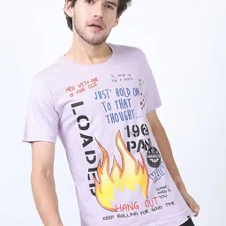 HIGHLANDER Men Pink Typography Printed Slim Fit T-shirt-picture-38