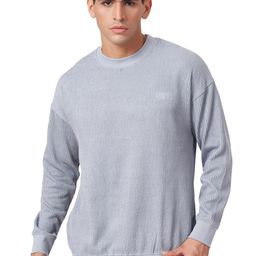 ZU Buck Knit Drop Shoulder Sleeves Pure Cotton Pullover Sweatshirt-image-91