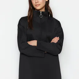 Trendyol Mock Collar Long Sleeves Longline Pullover-20