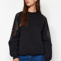 Trendyol Self Design Drop Shoulder Sleeves Pullover-image-35