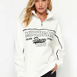 Trendyol Typography Printed Sweatshirt-image-16