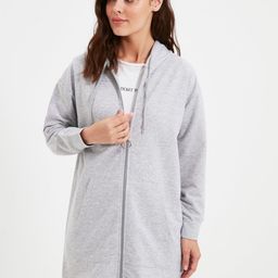 Trendyol Hooded Front Open Sweatshirt-42