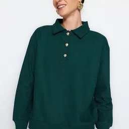 Trendyol Shirt Collar Pullover Sweatshirt-picture-4